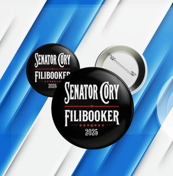 Cory Booker filibuster 2025 election Button