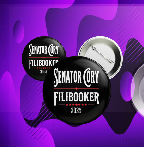 Cory Booker filibuster 2025 election Button