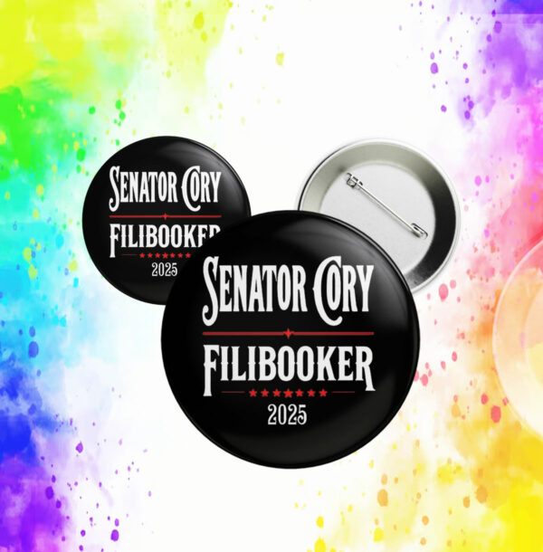 Cory Booker filibuster 2025 election Button