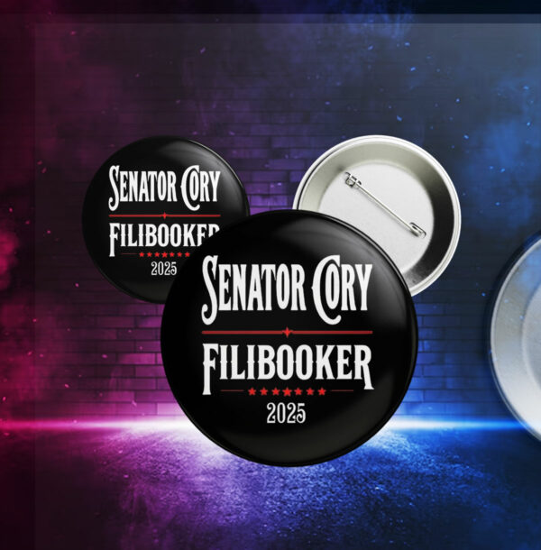 Cory Booker filibuster 2025 election Button