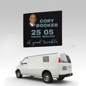 Senator Cory Booker 2025, 25 Hours and 5 Minutes of Good Trouble Sticker ,Car Magnet