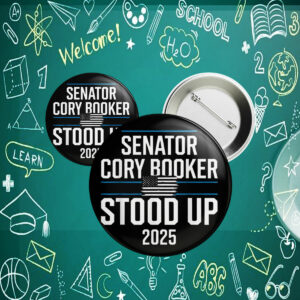 Senator Cory Booker Stood Up 2025 Filibuster Button