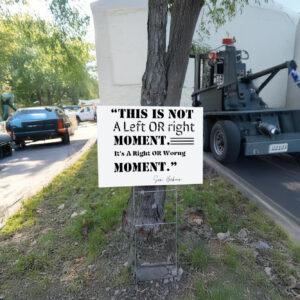 Senator cory booker this is not a left or right moment retro Yard Sign